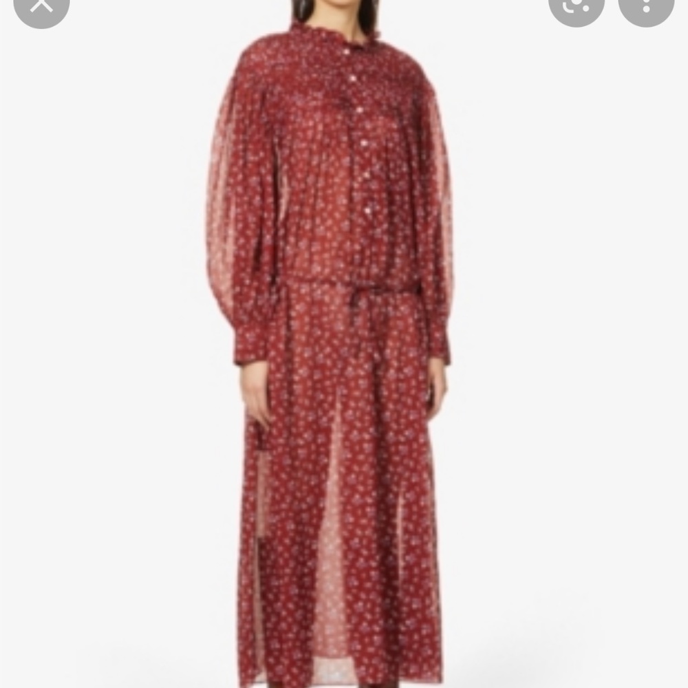 ISABEL MARANT ÉTOILE Perkins shirred floral-print cotton-voile midi dress